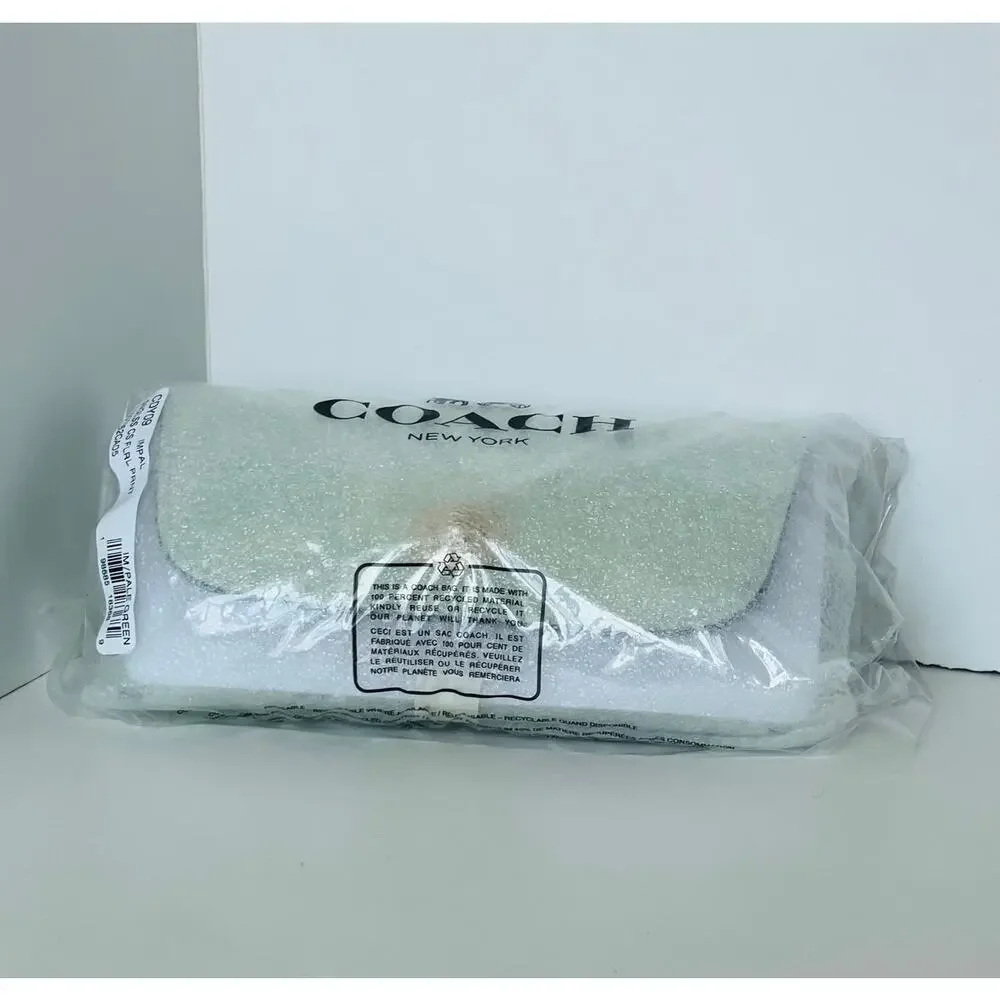 Coach CDY09 Pale Green Floral Leather Sunglasses Case
